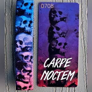 ZOX "CARPE NOCTEM" #708 blog release silver stitch SKULL collectible wristband